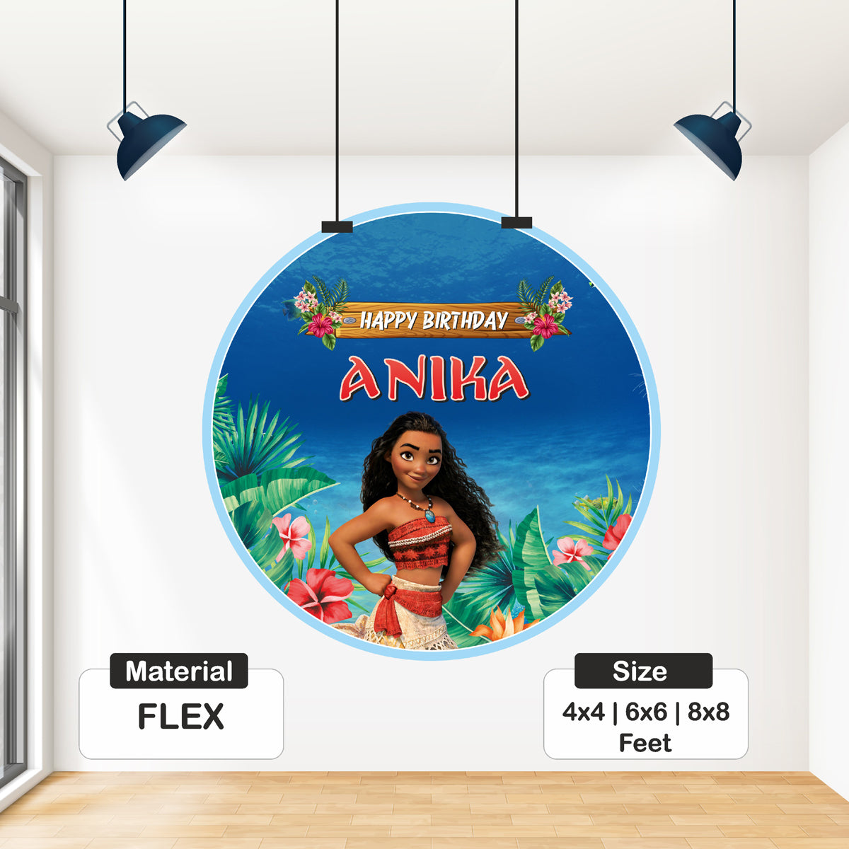 Moana Theme Round Backdrop