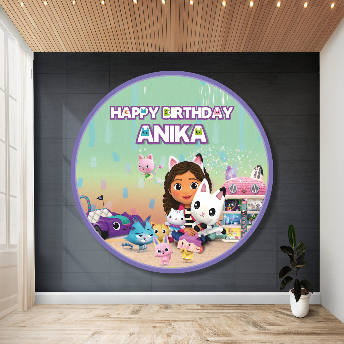 Gabby’s Dollhouse Theme Round Backdrop