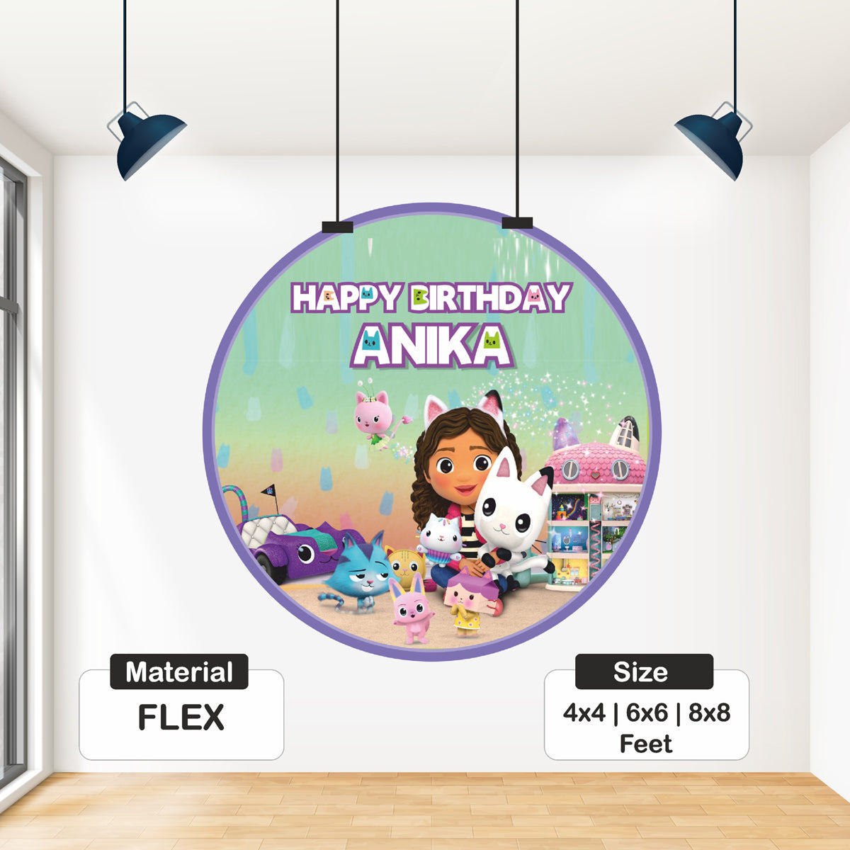 Gabby’s Dollhouse Theme Round Backdrop