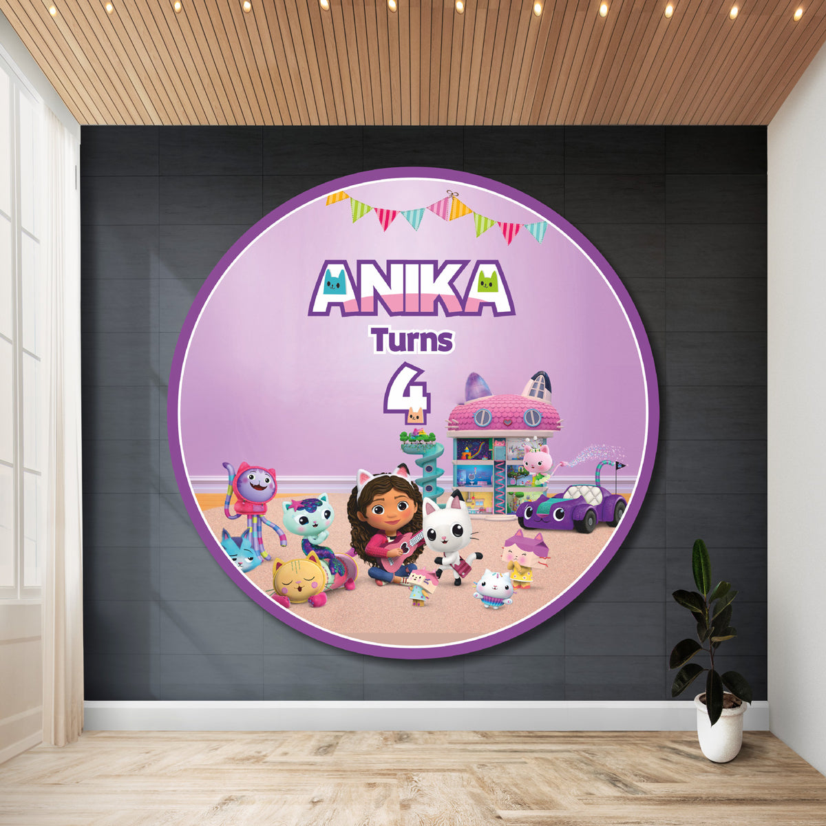 Gabby’s Dollhouse Personalized Round Backdrop
