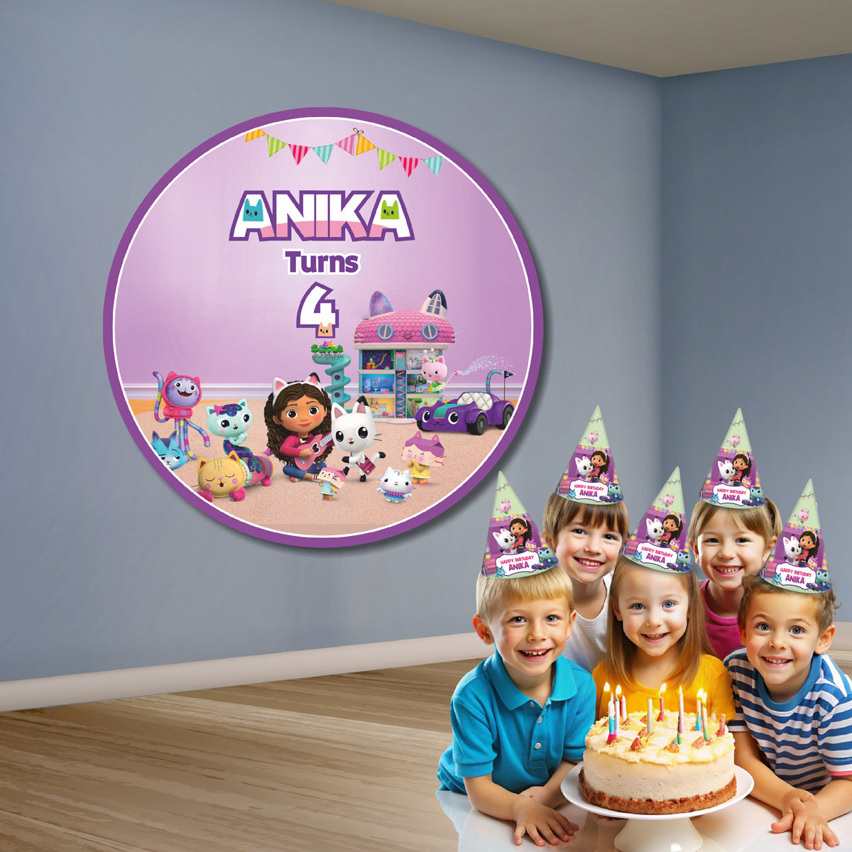 Gabby’s Dollhouse Personalized Round Backdrop