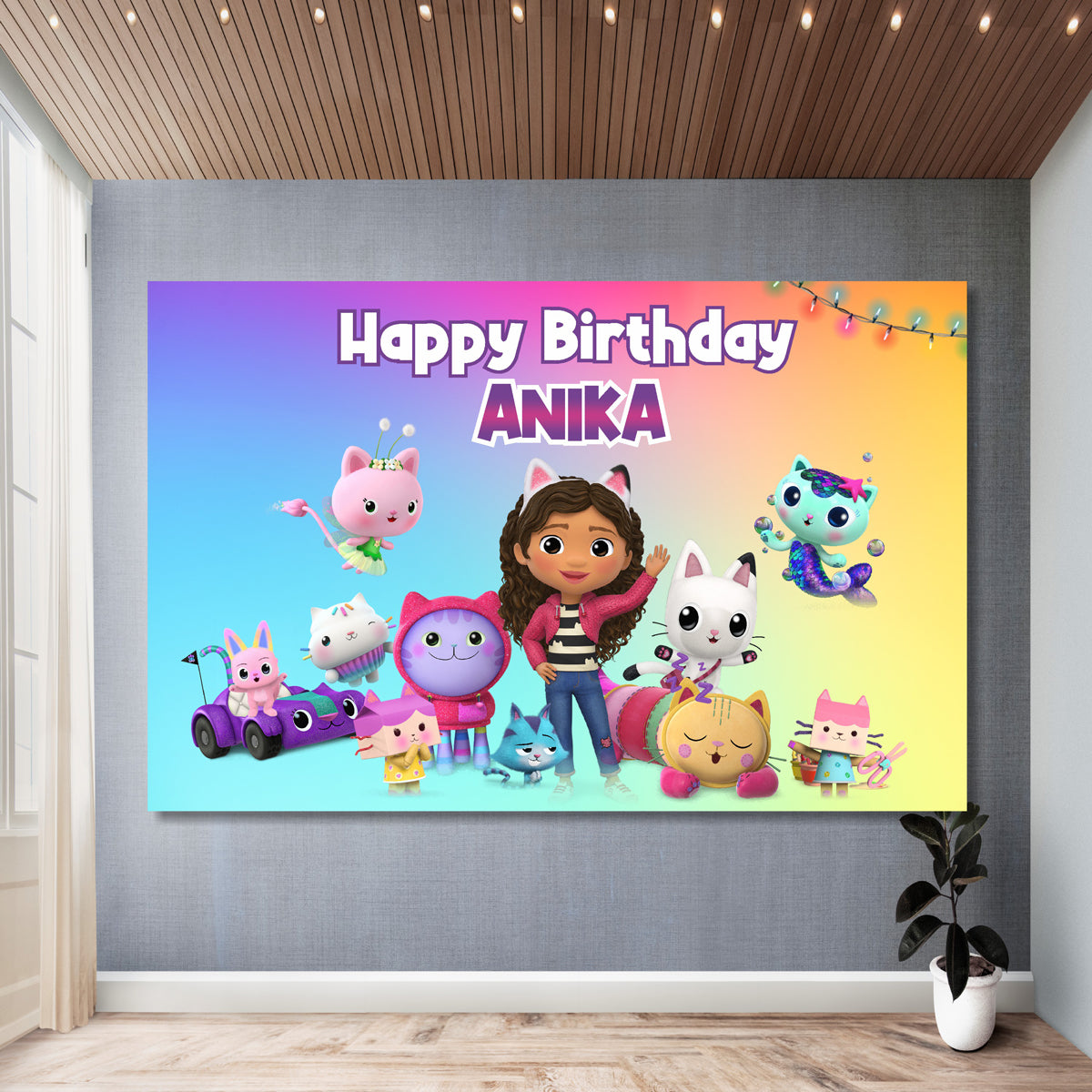 Gabby’s Dollhouse Theme Customized Backdrop