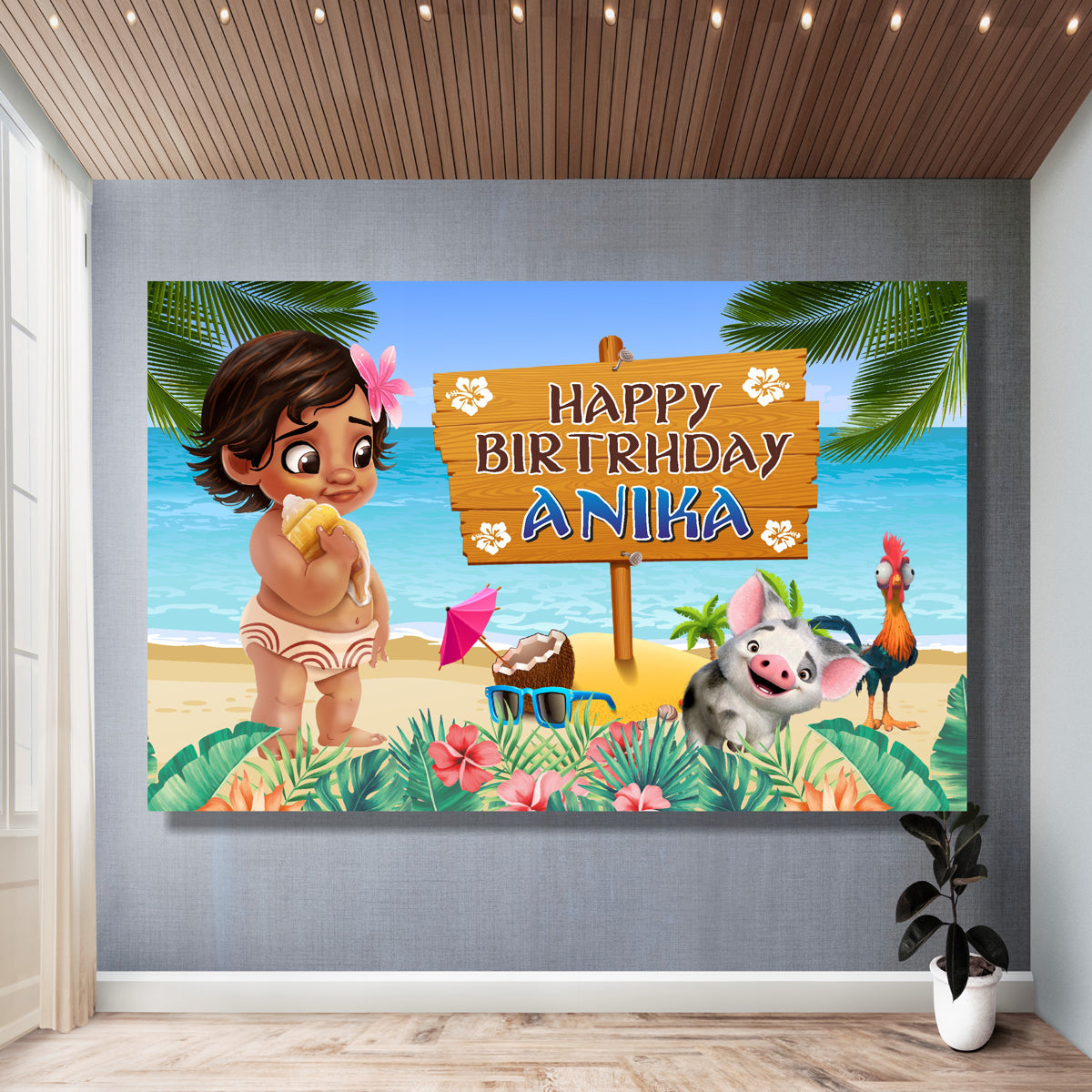 Moana  Theme Customized Backdrop