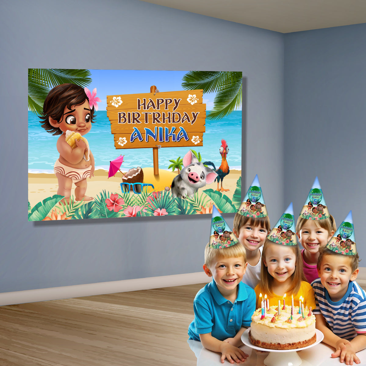 Moana  Theme Customized Backdrop