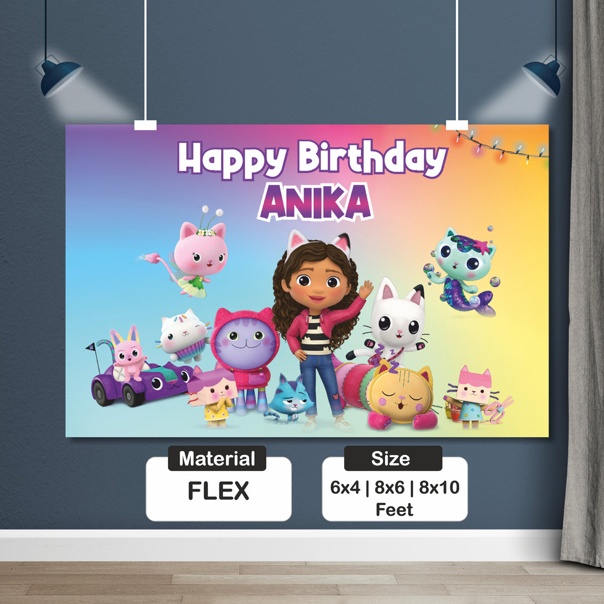 Gabby’s Dollhouse Theme Customized Backdrop