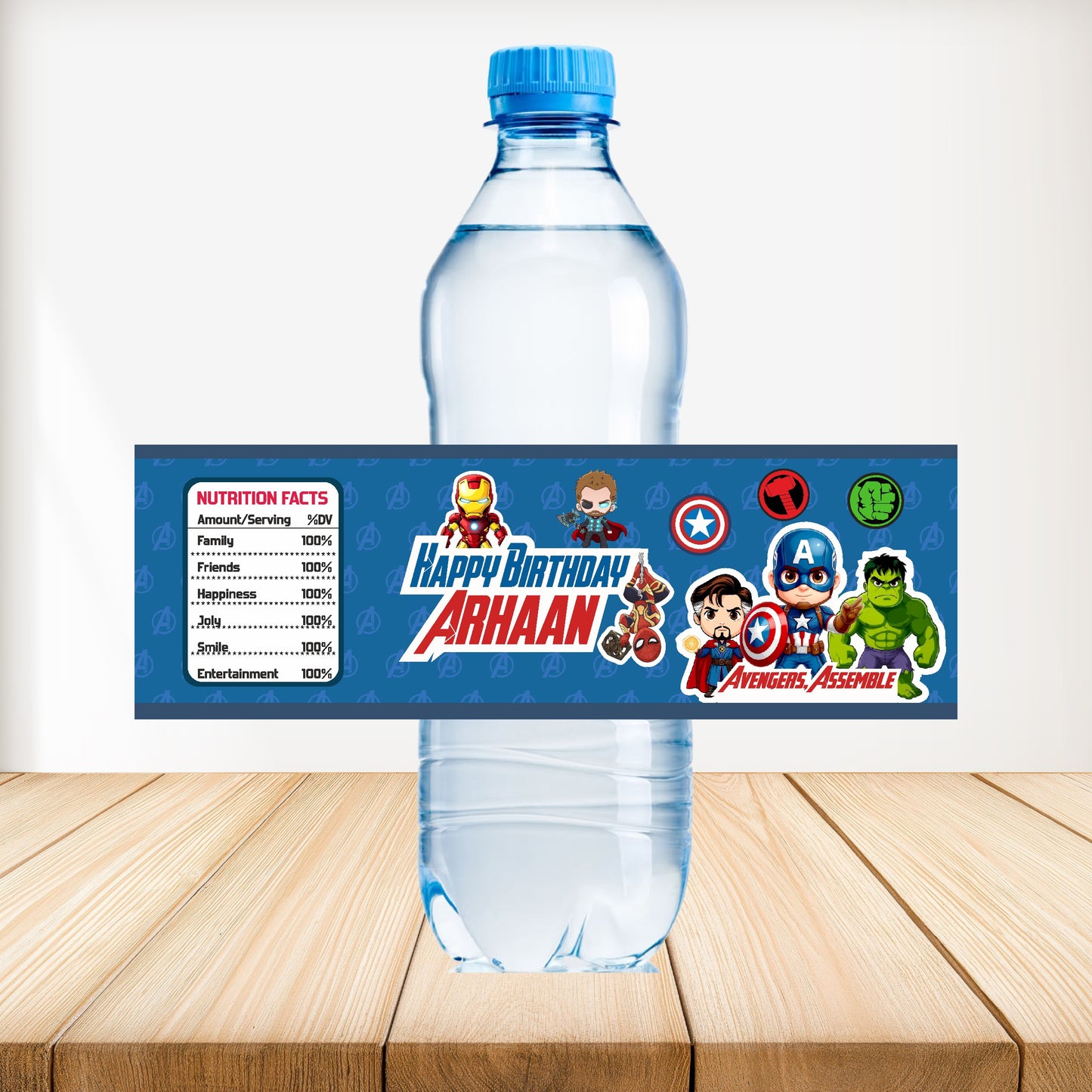 Avengers Theme Water Bottle Sticker