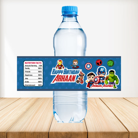 Avengers Theme Water Bottle Sticker