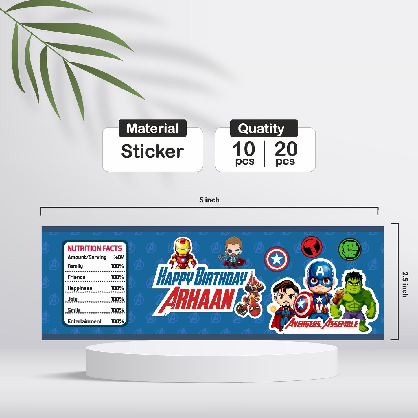Avengers Theme Water Bottle Sticker