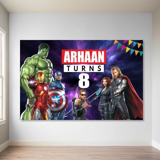 Avengers Theme Personalized Backdrop