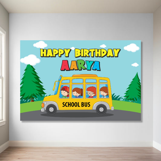 Wheels on the Bus Theme Classic Backdrop