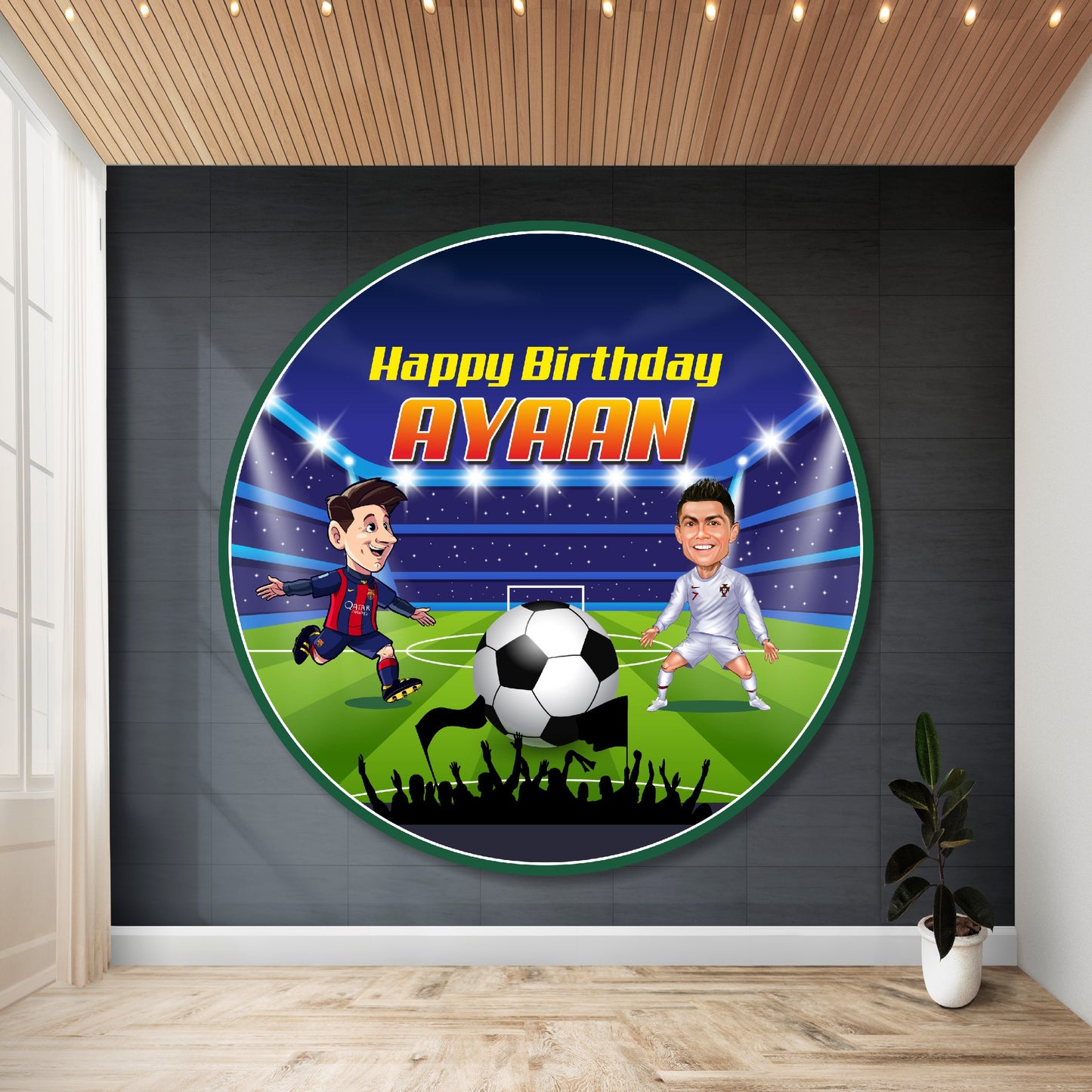 Football Theme Round Backdrop