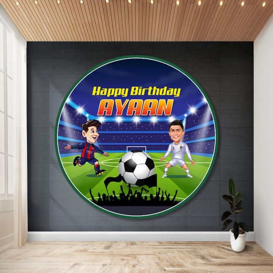 Football Theme Round Backdrop
