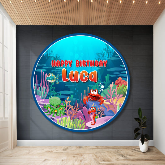 Under the Sea Theme Round Backdrop