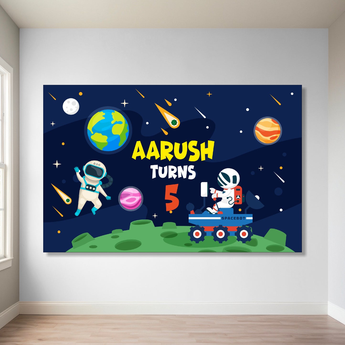 Space Theme Customized Backdrop