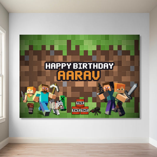 Minecraft Theme Personalized Backdrop