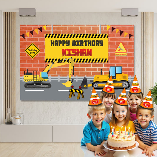 Construction Theme Classic Backdrop