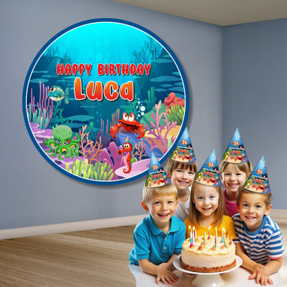 Under the Sea Theme Round Backdrop
