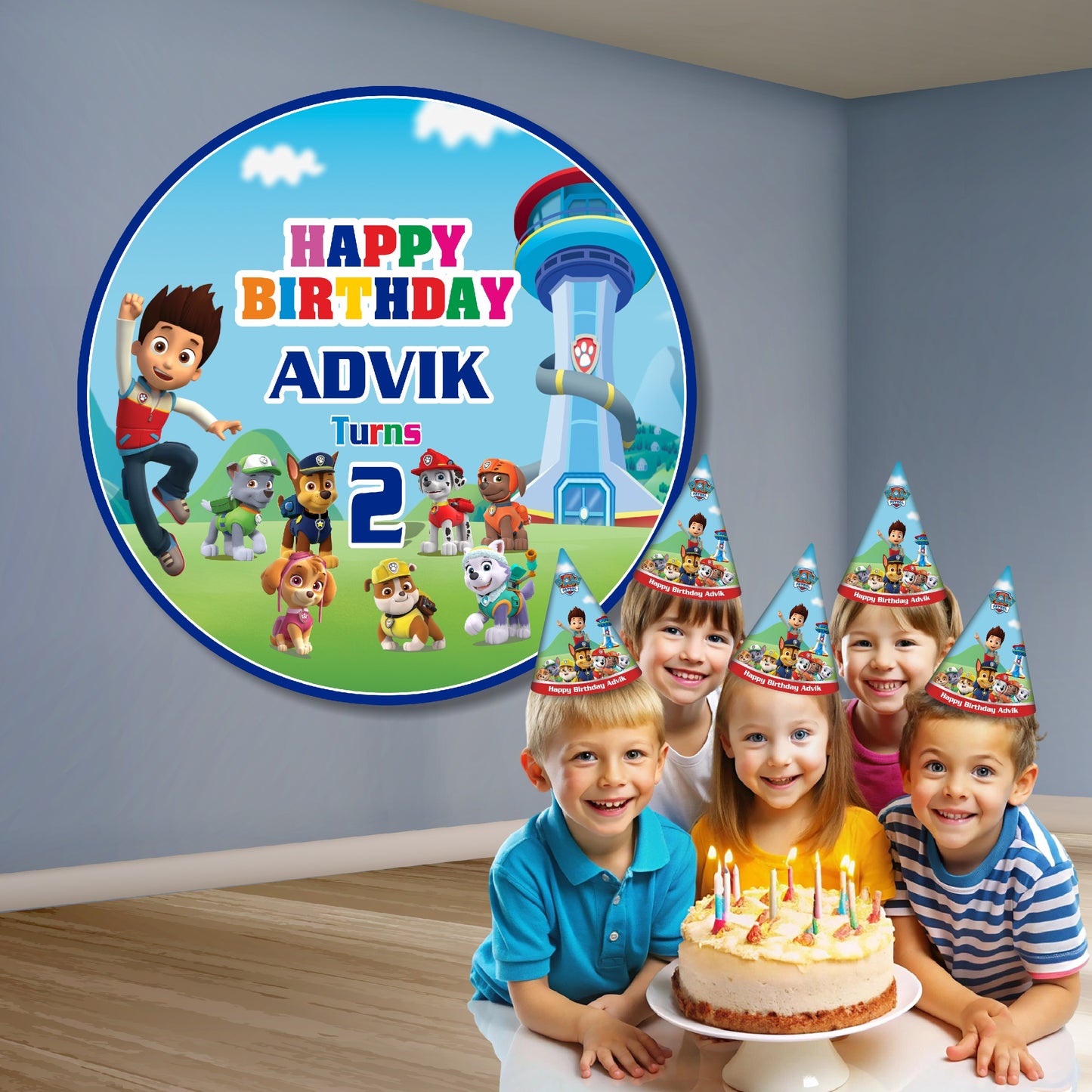 Paw Patrol Theme Round Backdrop