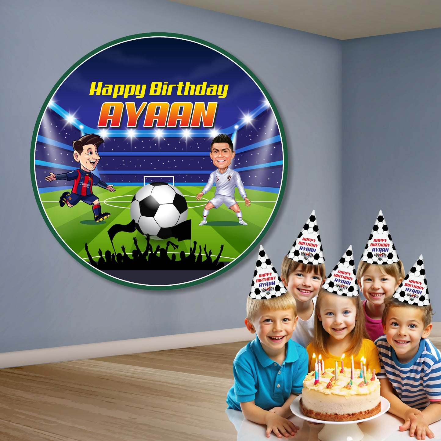 Football Theme Round Backdrop