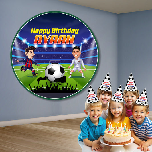 Football Theme Round Backdrop