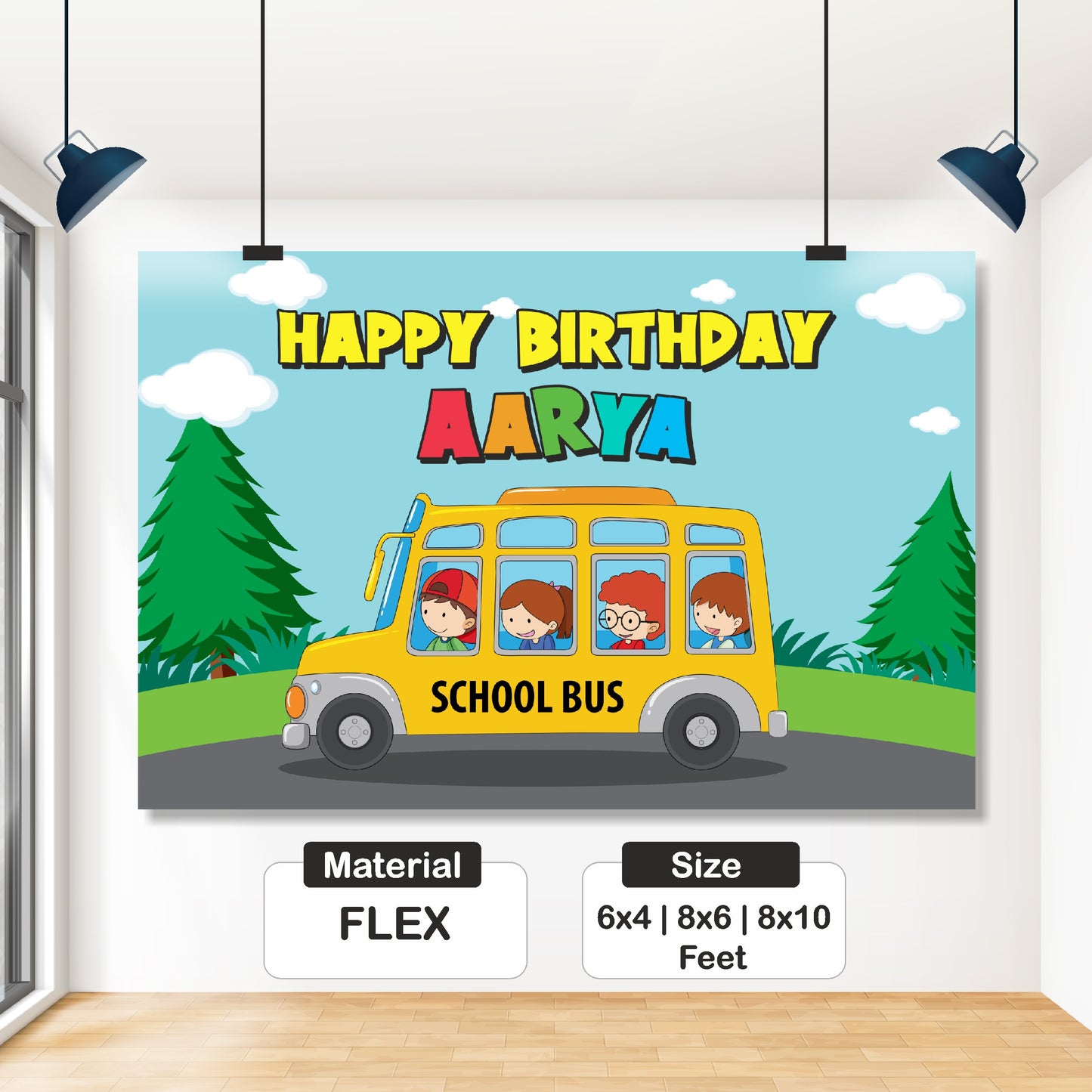 Wheels on the Bus Theme Classic Backdrop