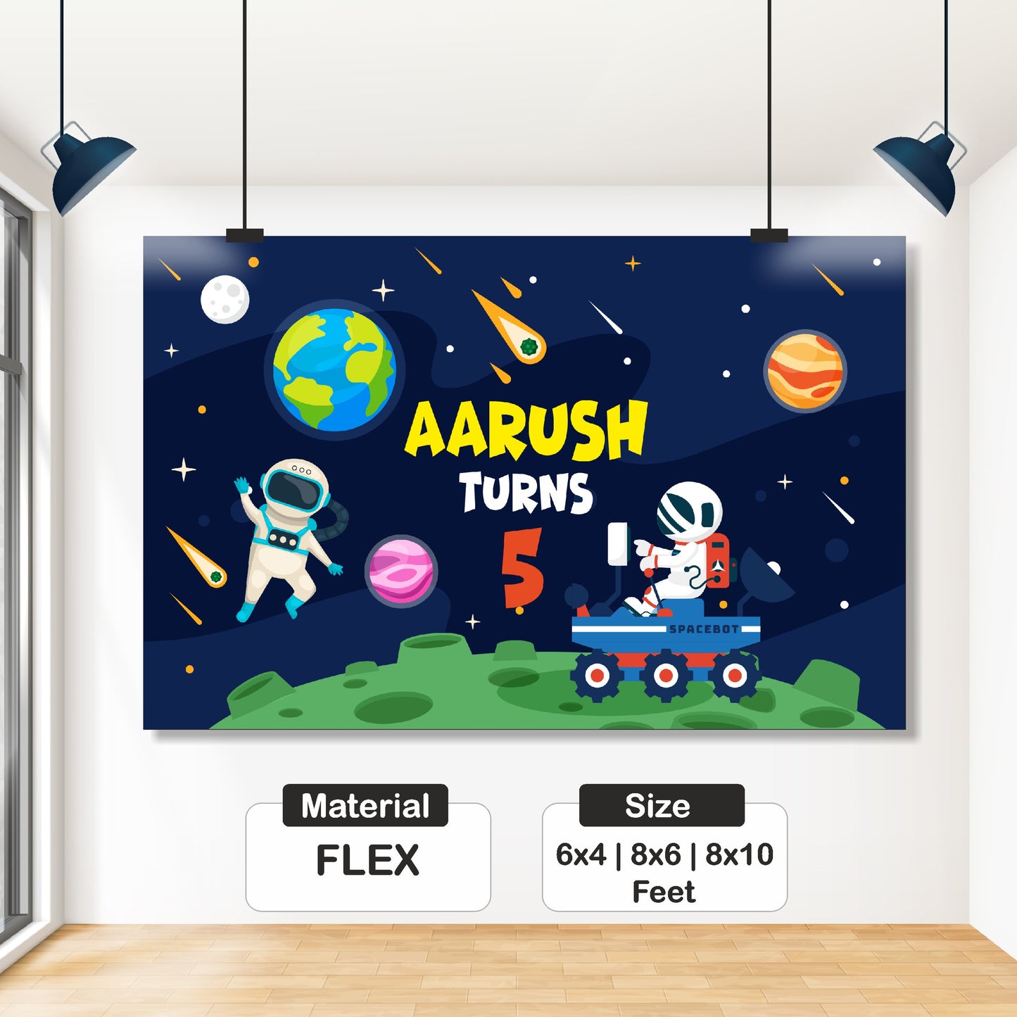 Space Theme Customized Backdrop