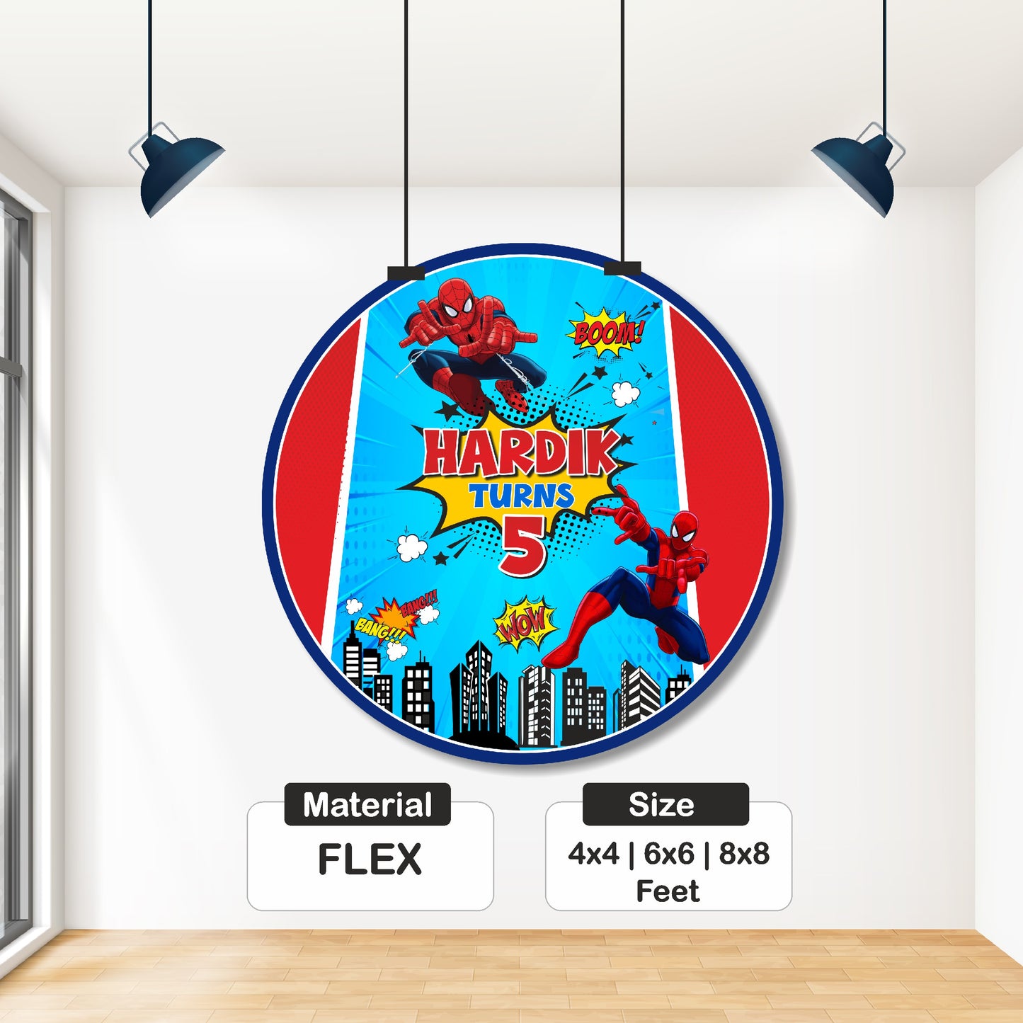 Spiderman Theme Round Backdrop