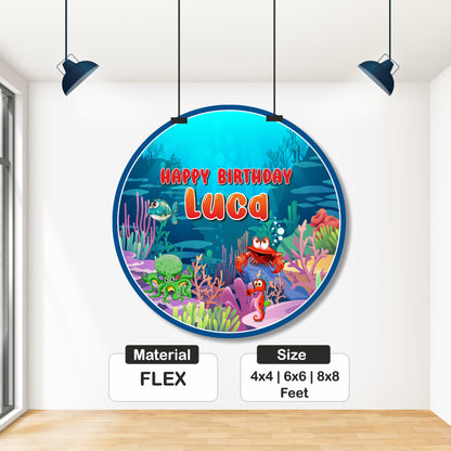 Under the Sea Theme Round Backdrop