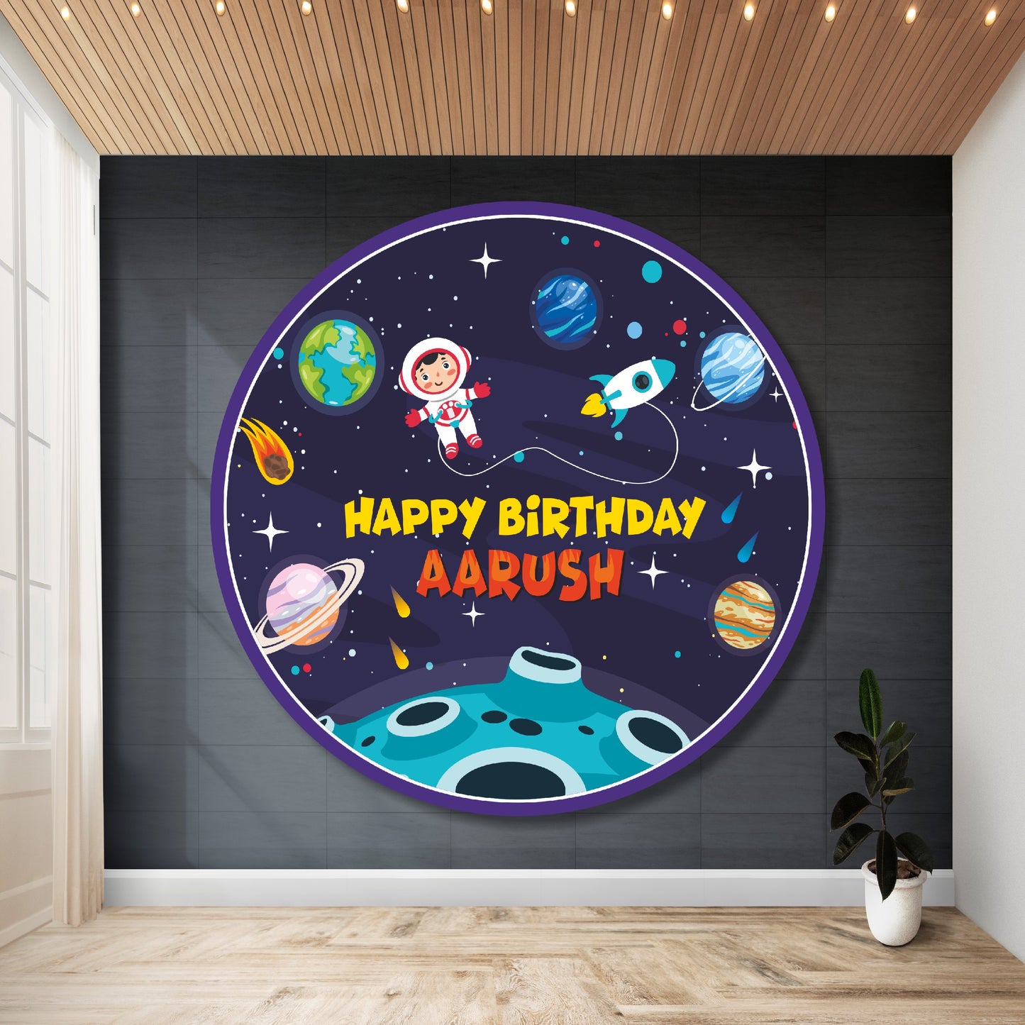Space Theme Round Backdrop