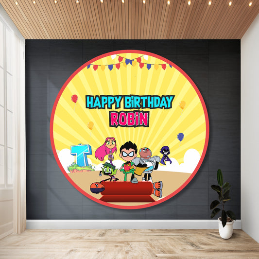 Teen Titans Theme Classic Round Backdrop