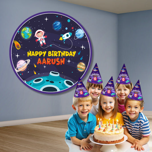 Space Theme Round Backdrop