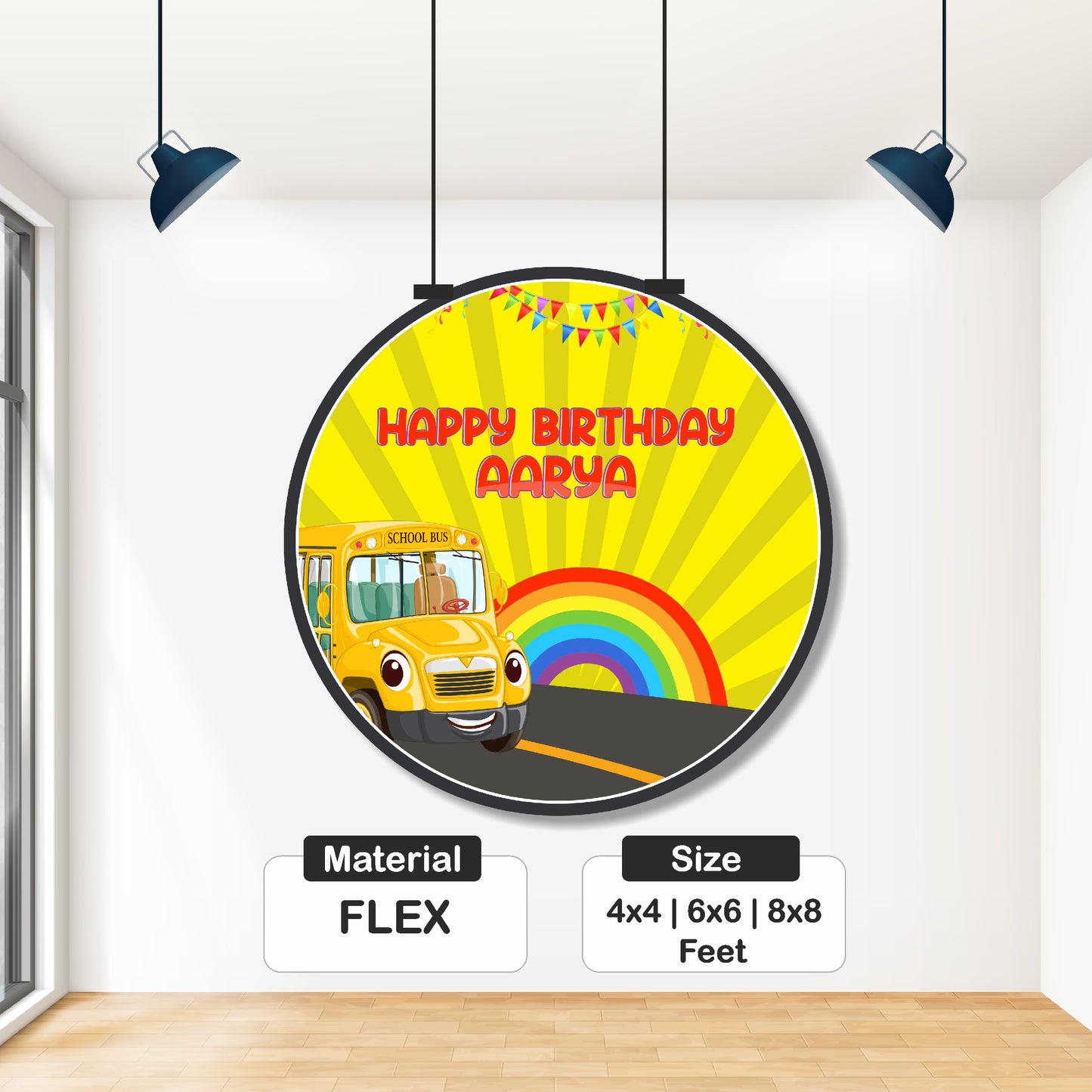 Wheels on the Bus Theme Round Backdrop