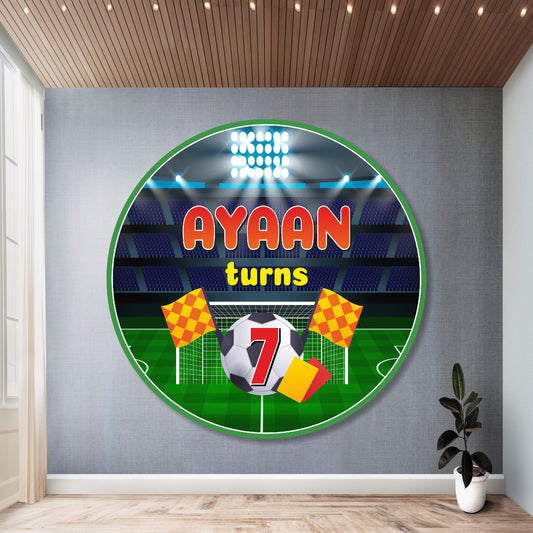 Football Theme Customized Round Backdrop