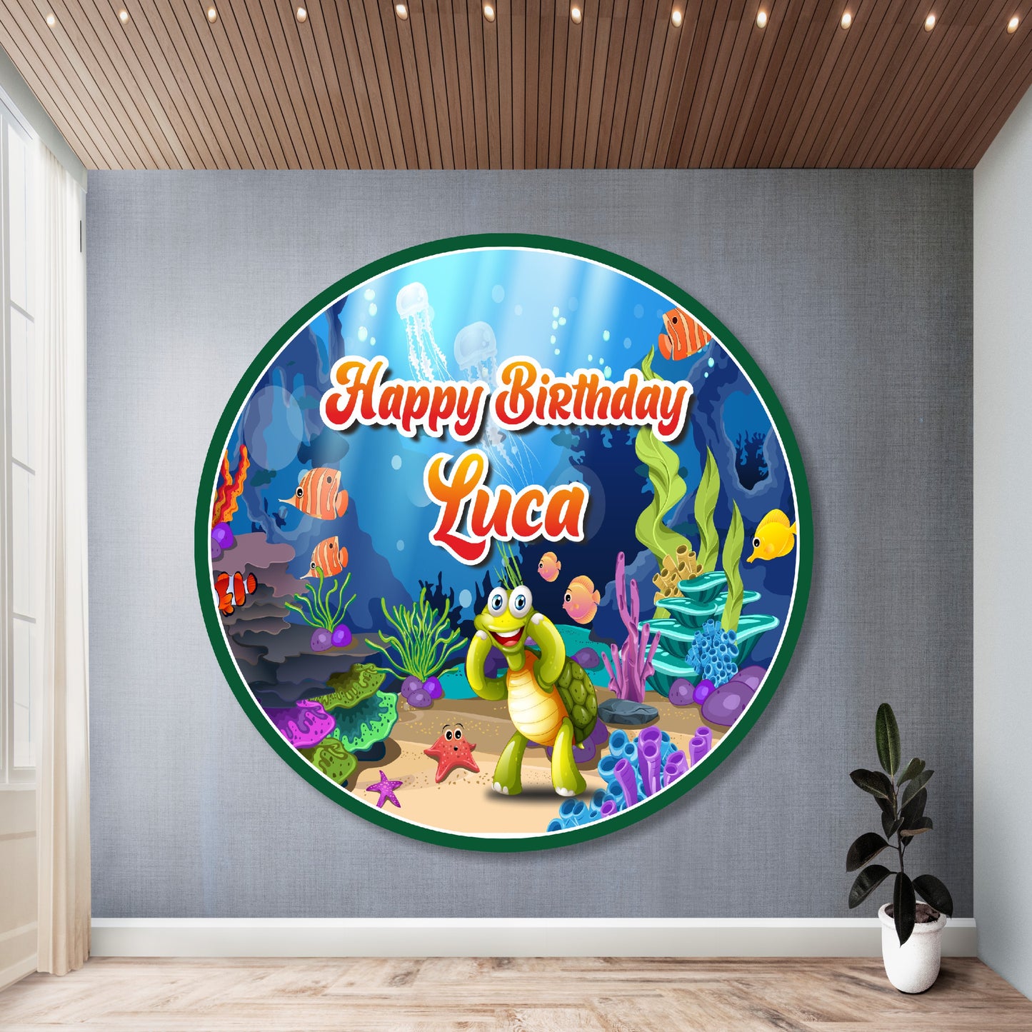 Under the Sea Theme Customized Round Backdrop