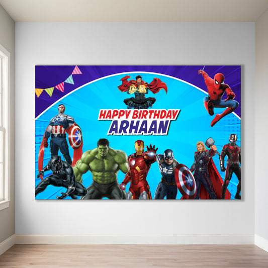 Avengers Theme Customized Backdrop