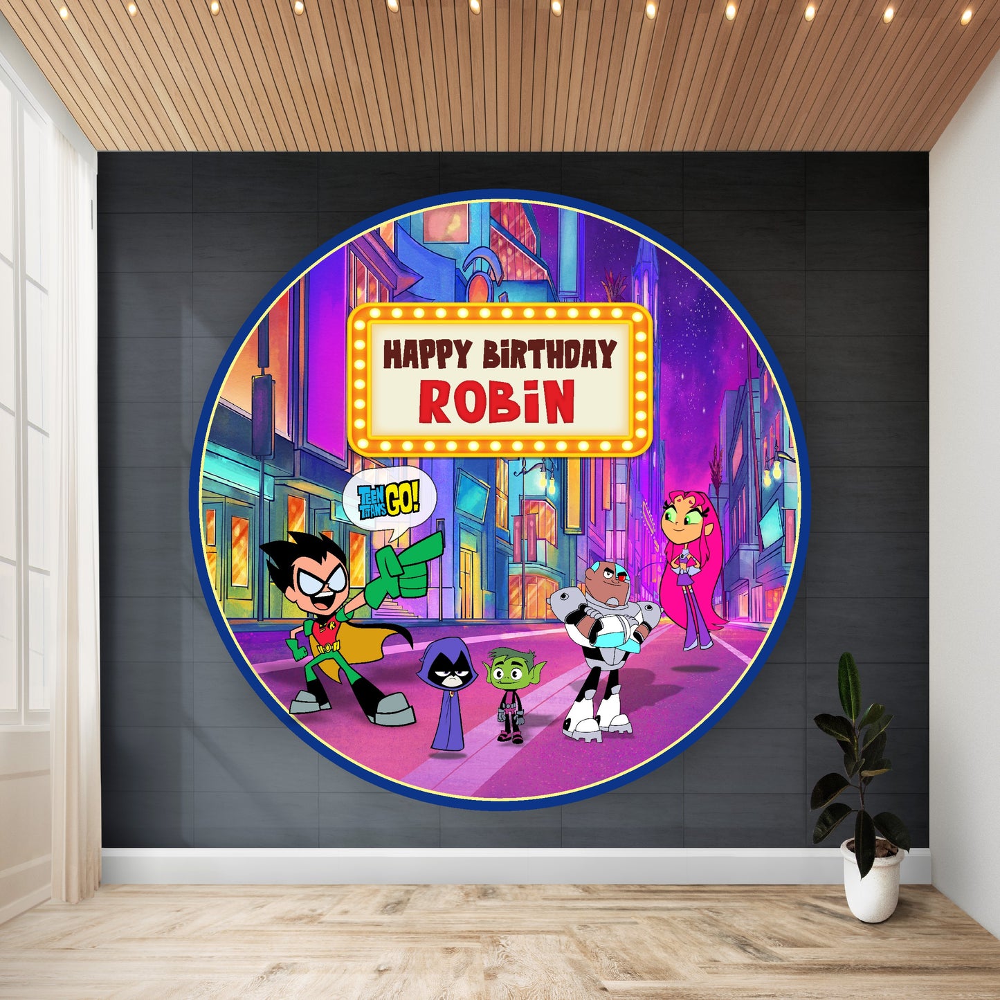 Teen Titans Theme Round Backdrop