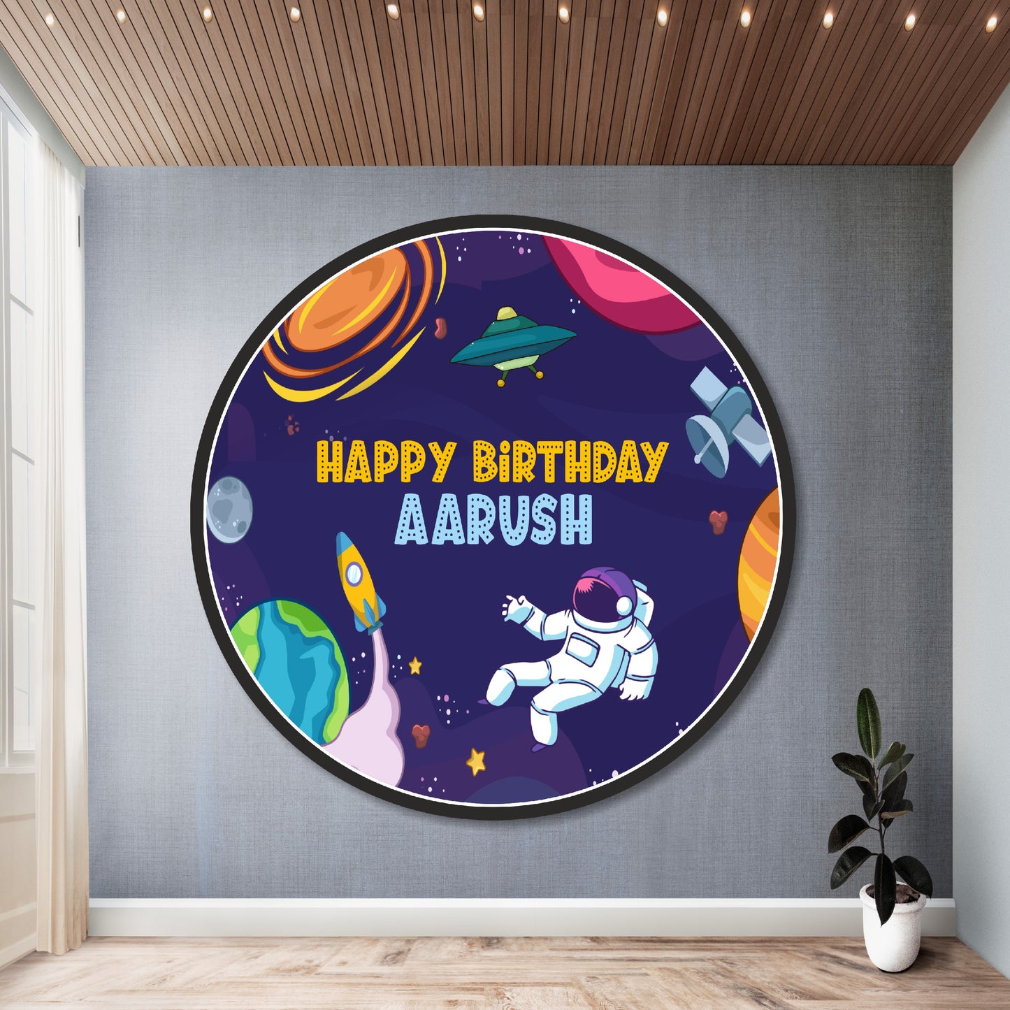 Space Theme Classic Round Backdrop