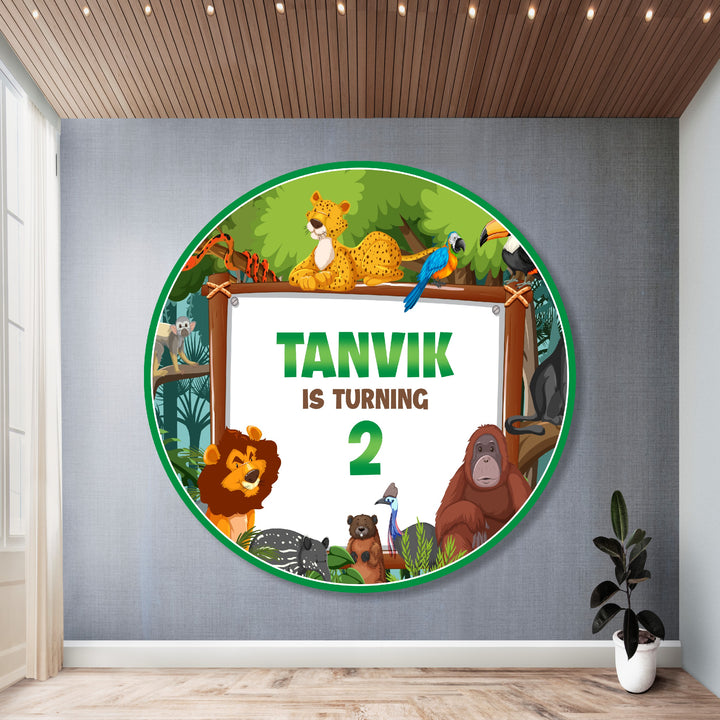 Jungle Theme Customized Round Backdrop My Store