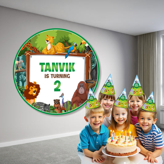 Jungle Theme Customized Round Backdrop