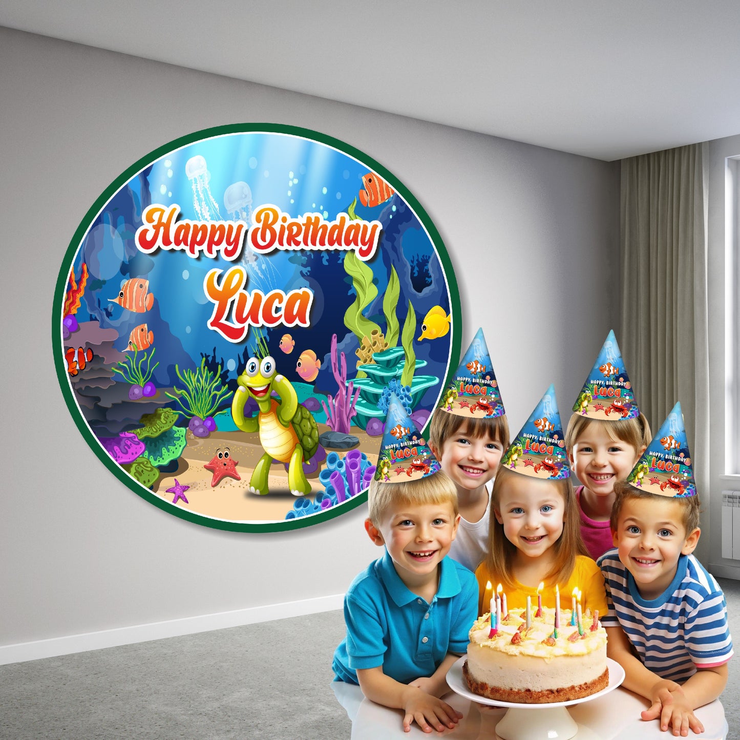 Under the Sea Theme Customized Round Backdrop