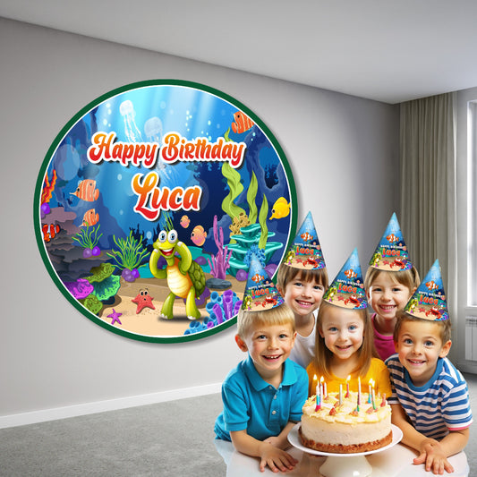 Under the Sea Theme Customized Round Backdrop