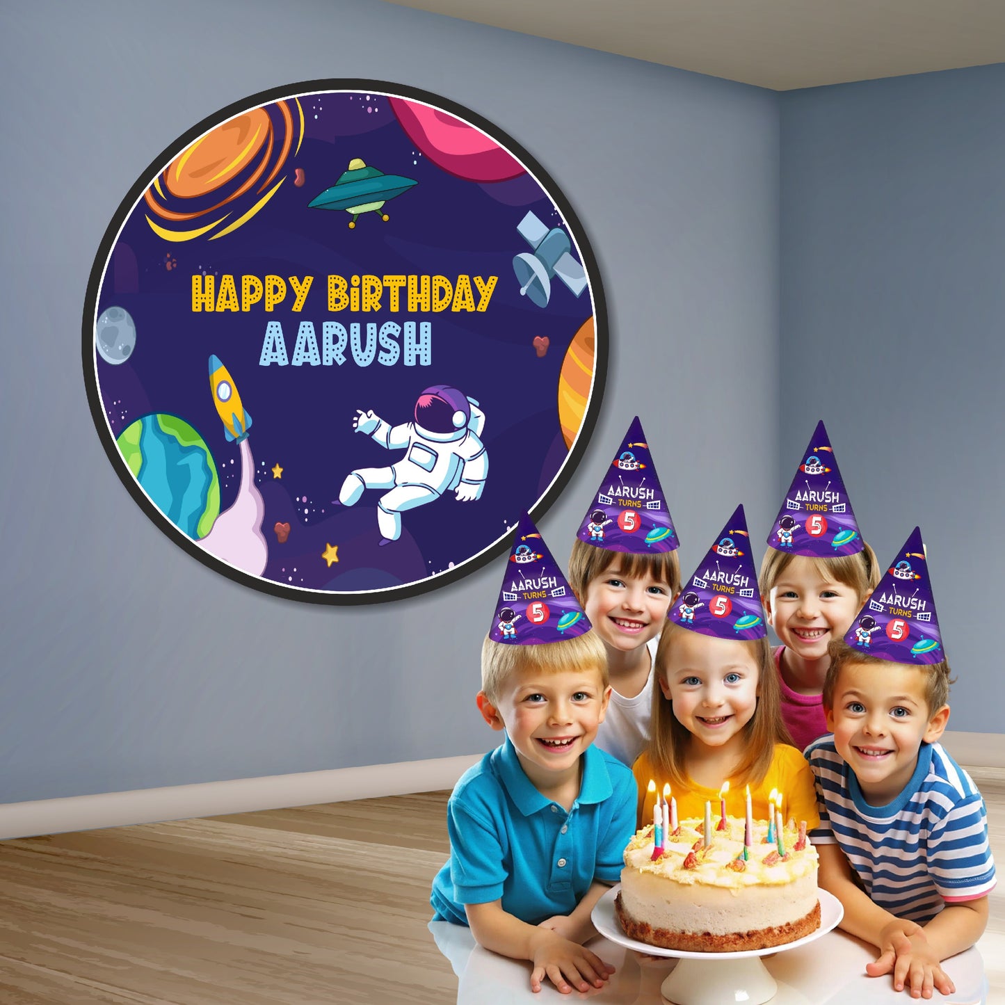 Space Theme Classic Round Backdrop