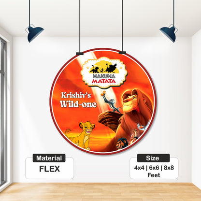 Lion King Theme Personalized Round Backdrop My Store