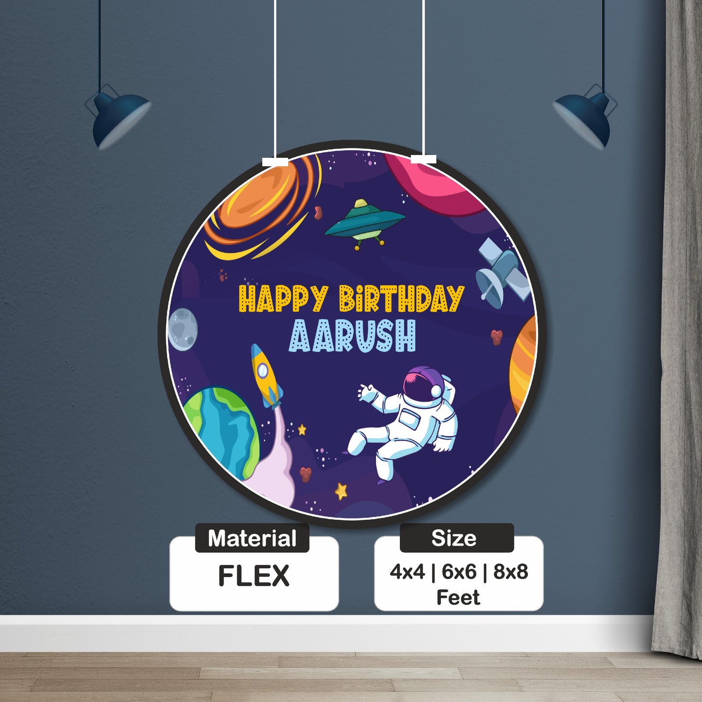 Space Theme Classic Round Backdrop