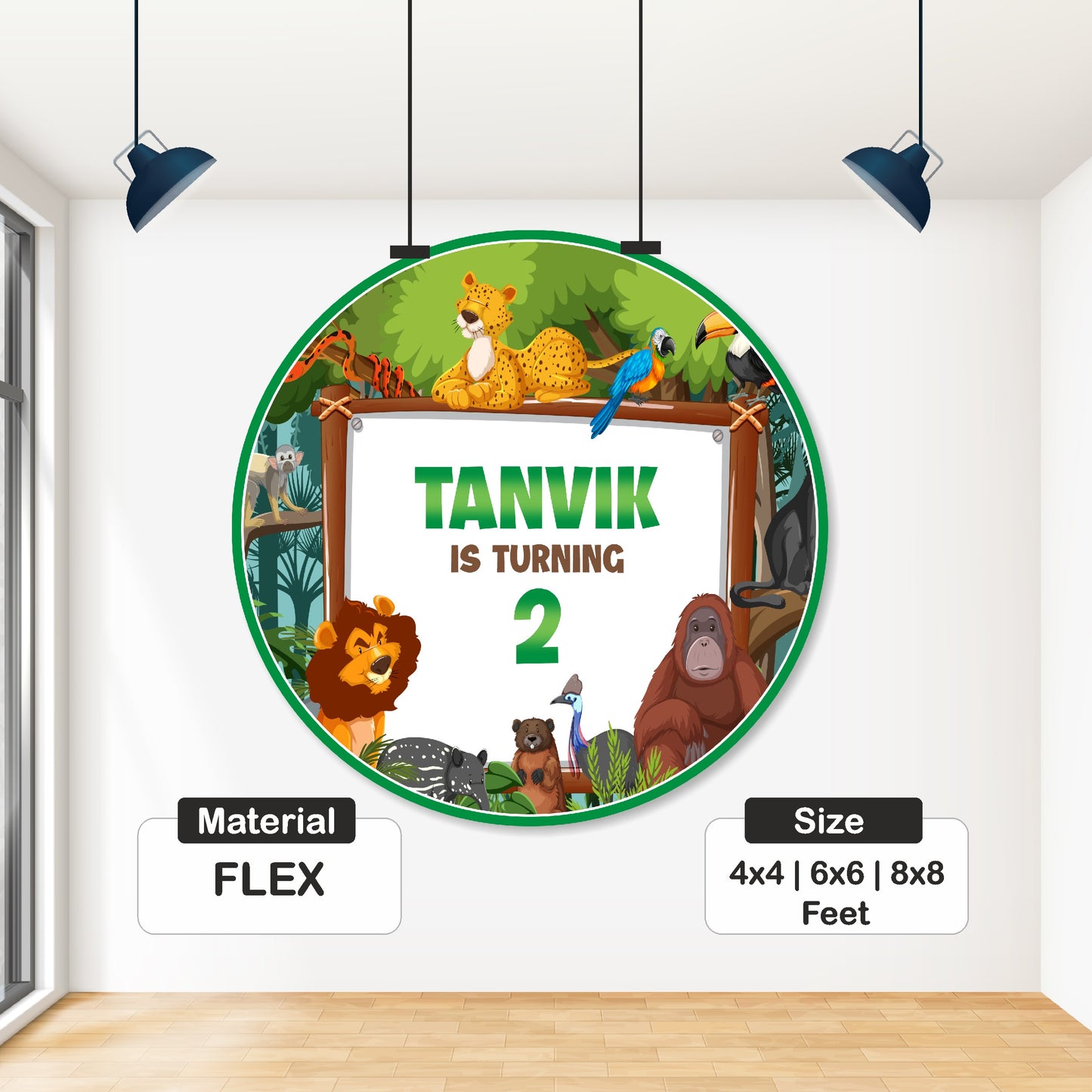 Jungle Theme Customized Round Backdrop