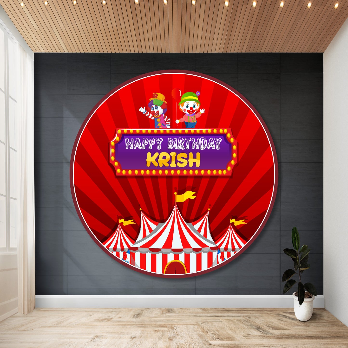 Carnival Theme Personalized Round Backdrop