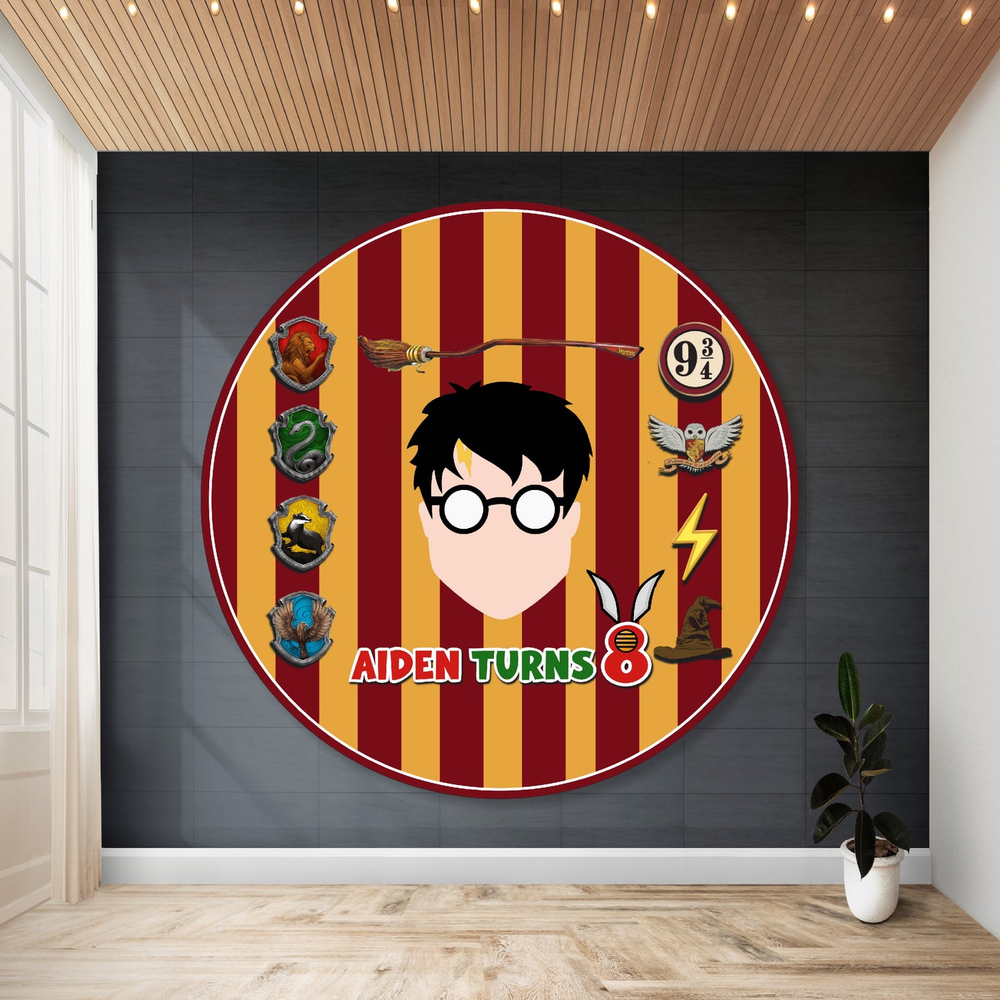 Harry Potter Theme Personalized Round Backdrop