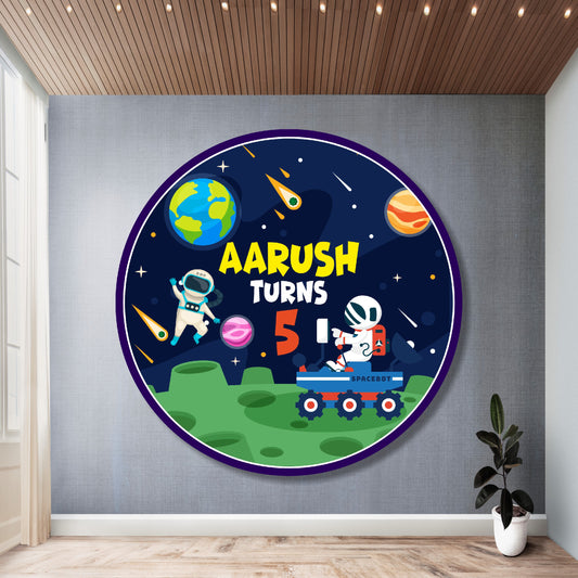 Space Theme Customized Round Backdrop