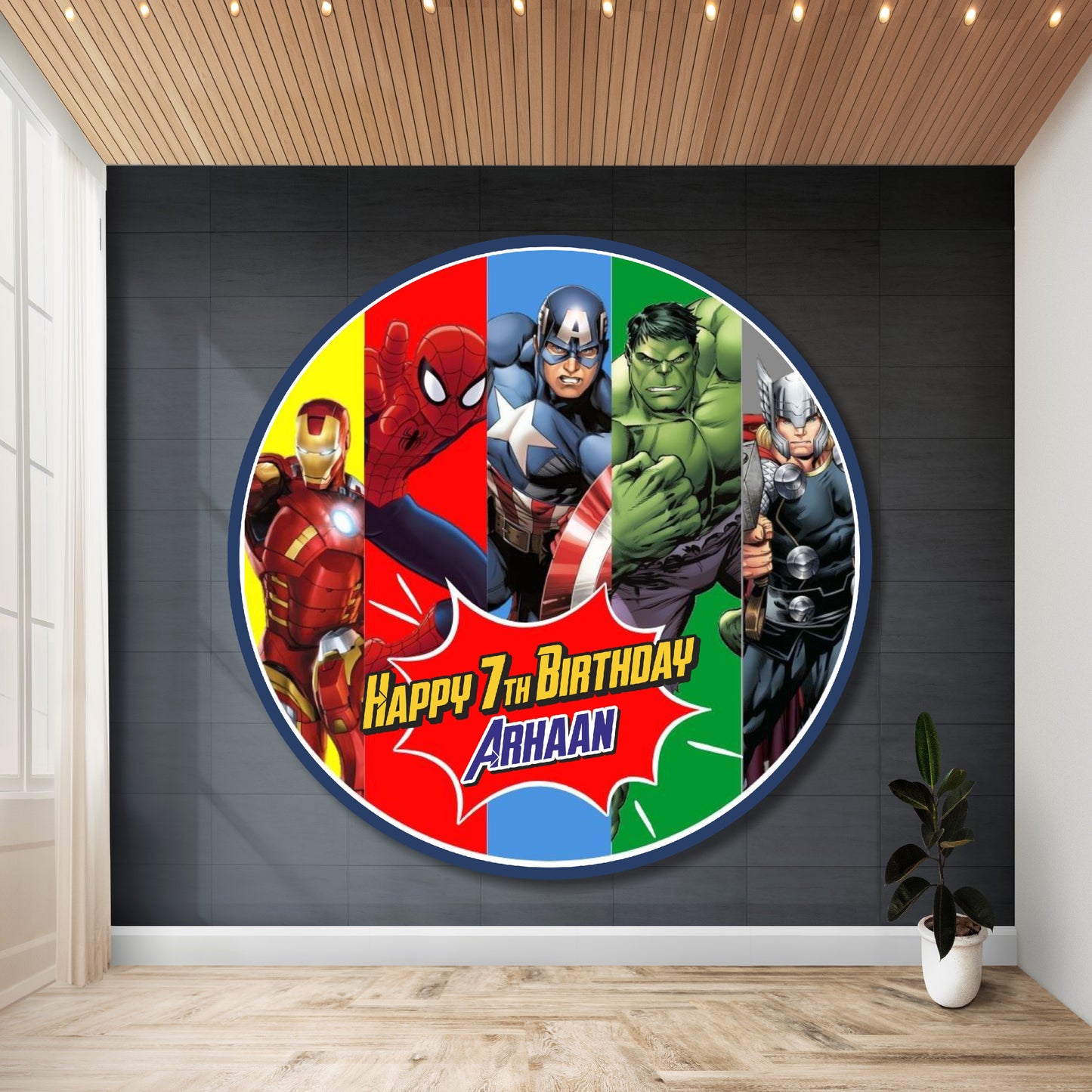 Avengers Theme Round Backdrop