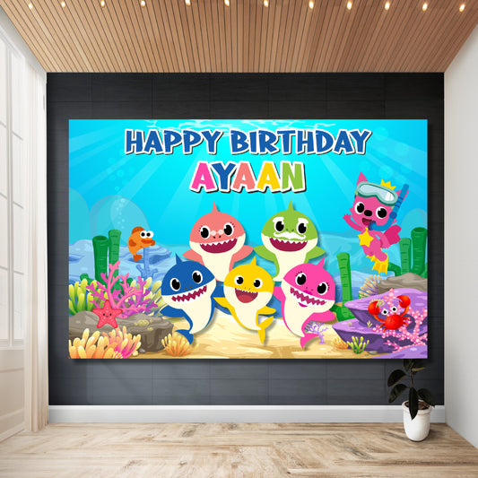 Baby Shark Theme Backdrop